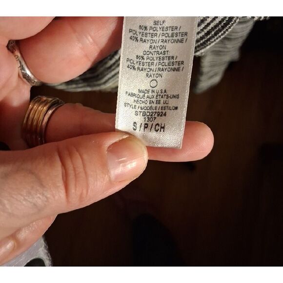 Splendid Black and White Striped Blouse Size Small - Picture 3 of 11